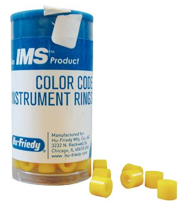 IMS Color Code Instrument Rings, Regular, Yellow, 50/Pk, IMS-1285