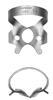 Rubber Dam Clamp, # 14, Molars, Satin Steel, 1/Pk, RDCM14