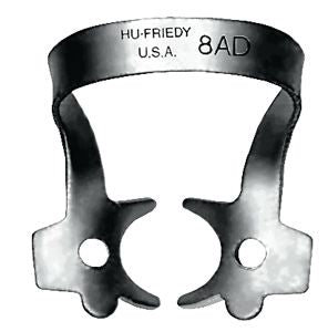 Rubber Dam Clamp, # 8AD, Molars, Satin Steel, 1/Pk, RDCM8AD