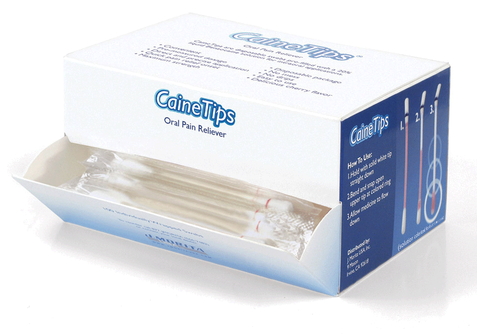 CaineTips Oral Gel Pain Reliever, 0.15 ml, Cherry, 100/Box