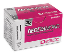 NeoDiamond Operative Diamond Single-Use Bur, FG, Round End Taper, 1.0 mm, Fine, 25/Pk, 1210.7F