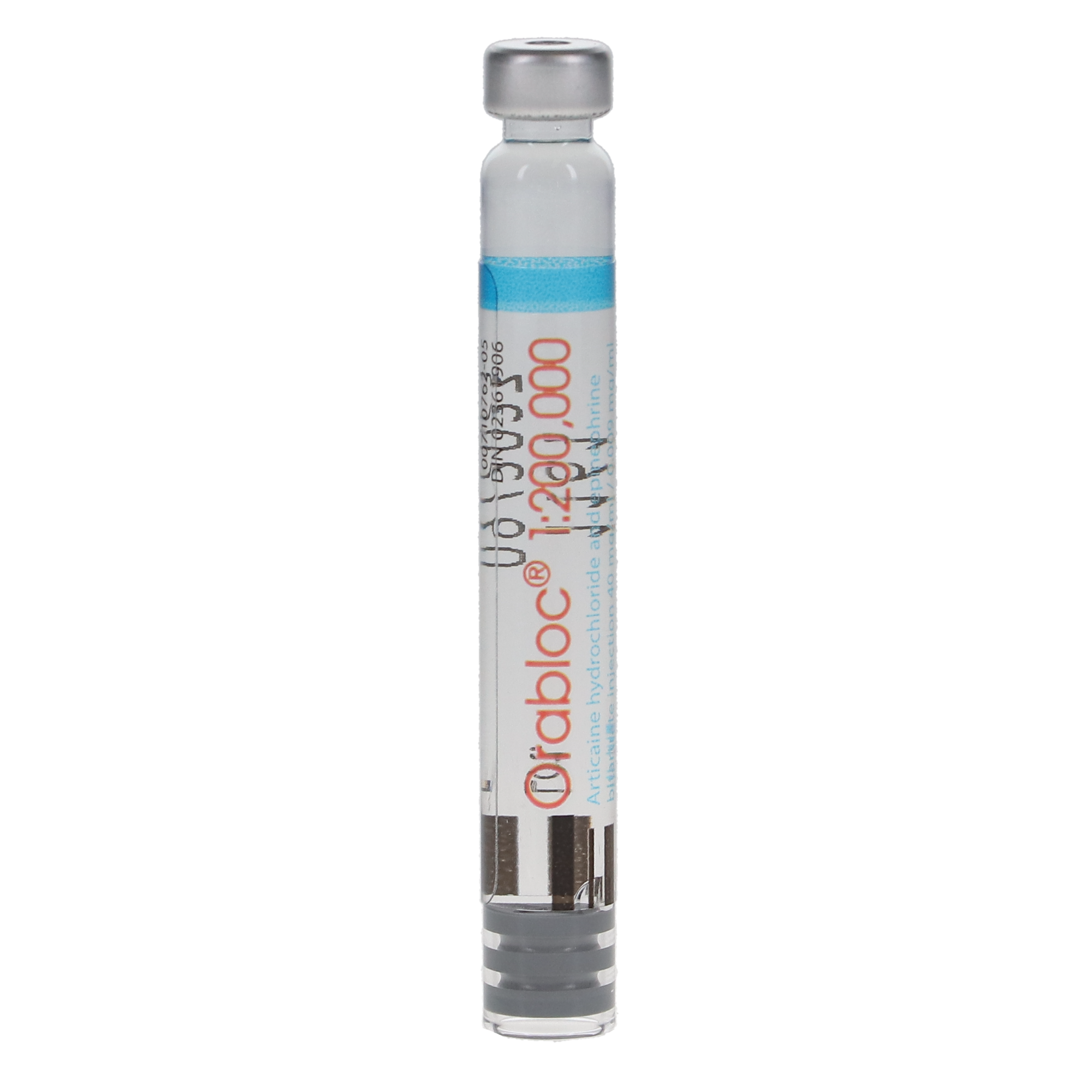 Orabloc Articaine HCl 4%, with Epinephrine, 1:200,000, 1.7 ml, Blue, 50/Pk, 2101052