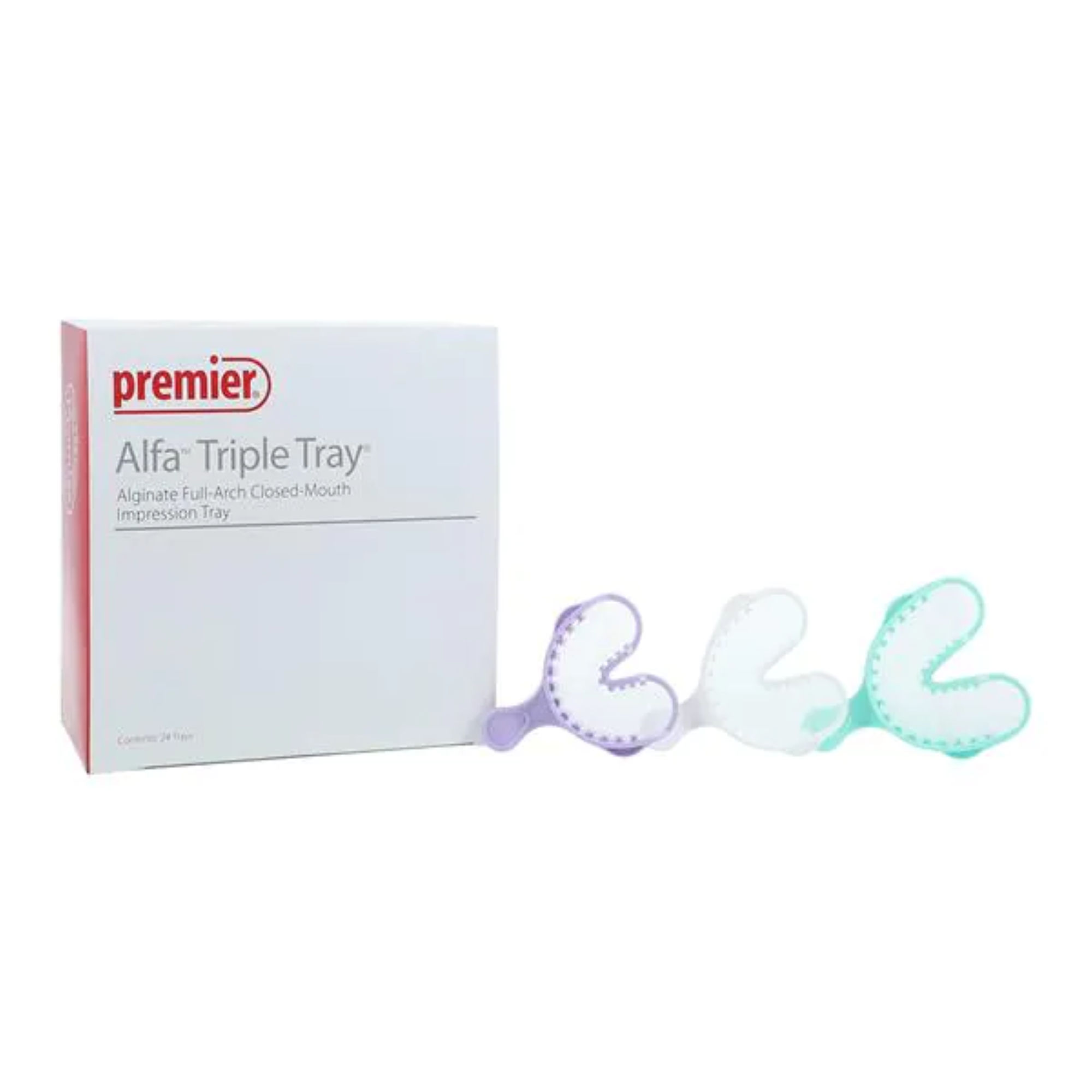 Alfa Triple Tray Impression Trays, Assorted, 24/Pk, 1006343