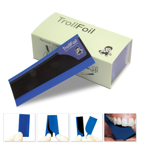 TrollFoil Pre-Mounted Double-Sided Articulating Foil, 8 microns, Red, 100/Pk, 12000700