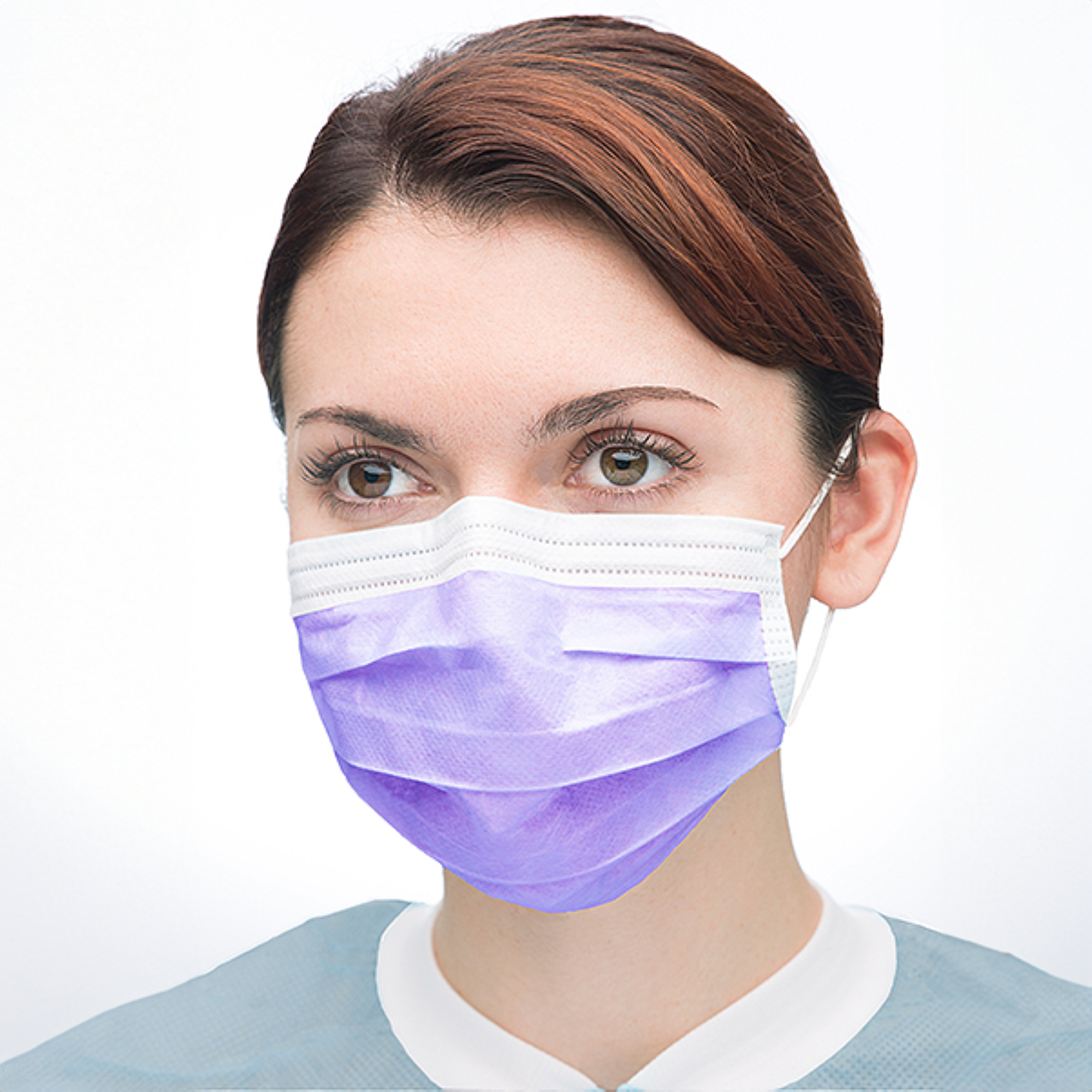 Ultra 3-in-1 Earloop Mask 50/Bx Purple, 5630E-PP