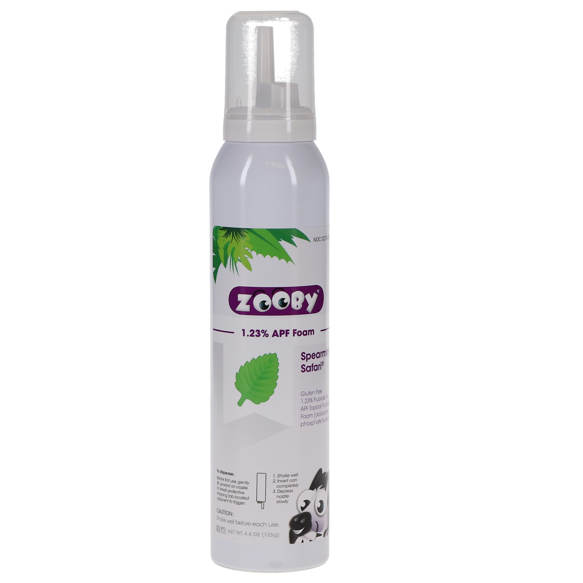 Zooby Fluoride Foam, 4.4 oz, Spearmint Safari, 1/Pk