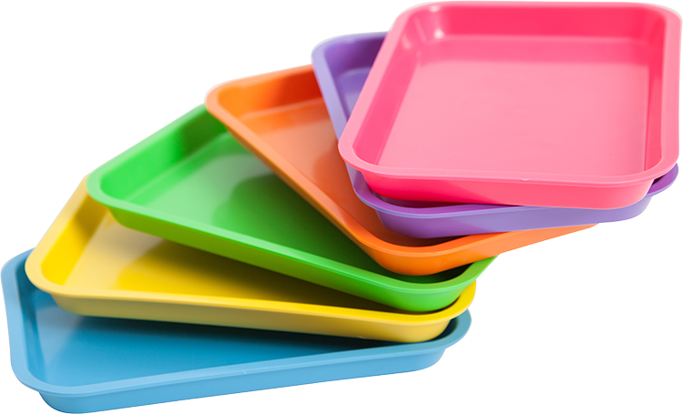 Mini Flat Set-Up Trays, Plastic, Green, 1/Pk, 20Z101D