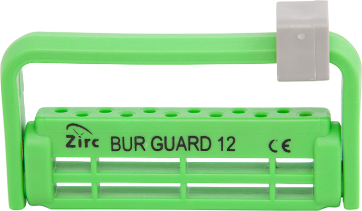 Steri-Bur Guard Plastic Bur Block, 12-Hole, Neon-Green, 1/Pk, 50Z406P