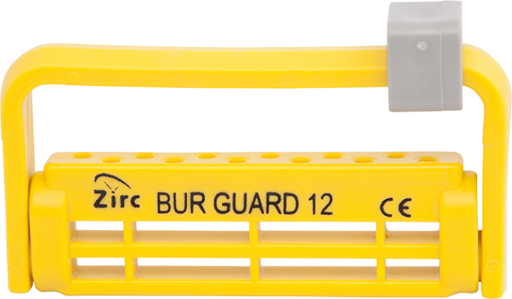 Steri-Bur Guard Plastic Bur Block, 12-Hole, Neon Yellow, 1/Pk, 50Z406O