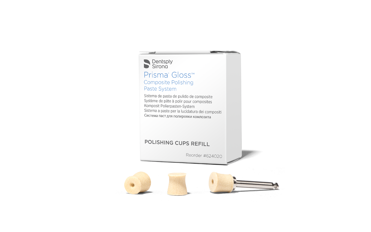 Prisma Gloss Polishing Cup with Mandrel, RA, Refill, 100/Pk, 624020